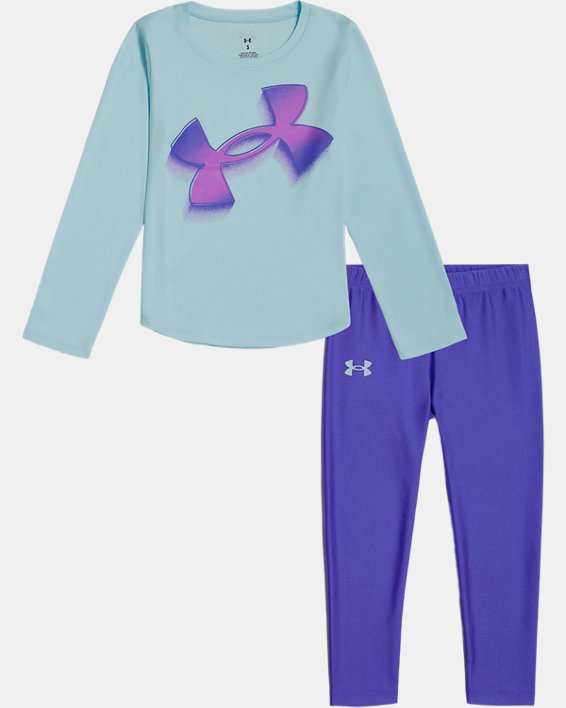 Girls' Pre-School UA Static Logo Leggings Set, Blue, pdpMainDesktop image number 0